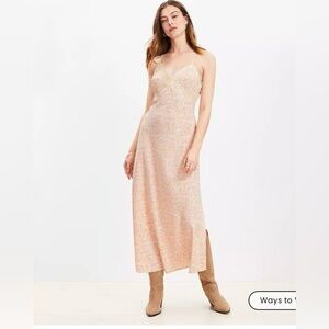 Paisley Lace Trim Midi Slip Dress